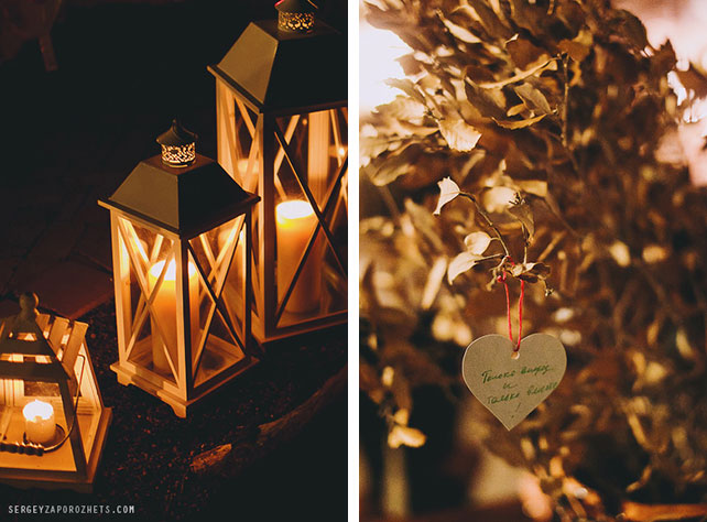 Солнечная свадьба в Тоскане, фонарик, пожелание молодожёнам