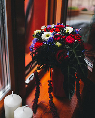 стильная свадьба в морской палитре, букет невесты