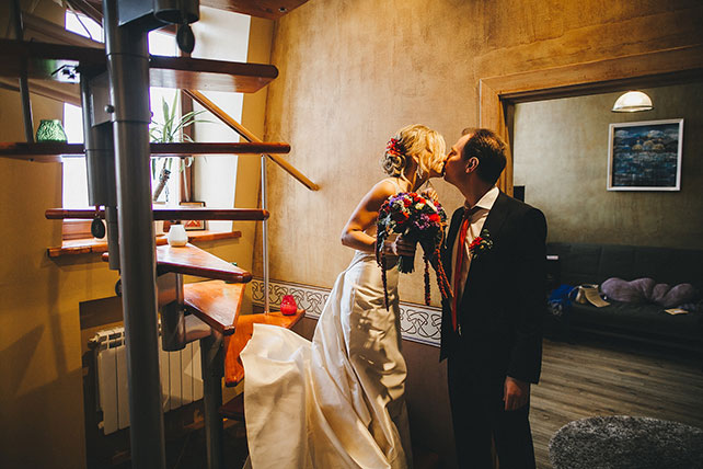 стильная свадьба в морской палитре, жених и невеста