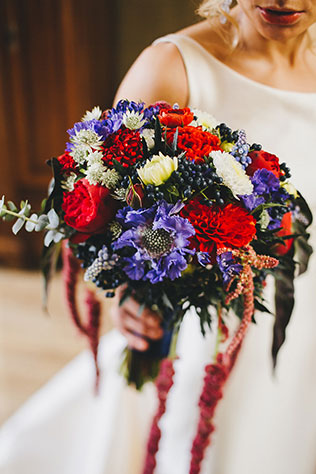 стильная свадьба в морской палитре, букет невесты