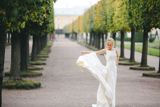 стильная свадьба в морской палитре, невеста