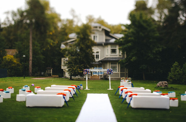 стильная свадьба в морской палитре, место церемонии