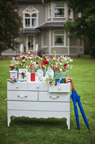 стильная свадьба в морской палитре, декор места церемонии