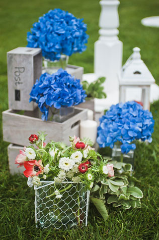 стильная свадьба в морской палитре, декор места церемонии