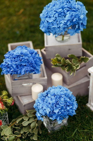 стильная свадьба в морской палитре, декор места церемонии