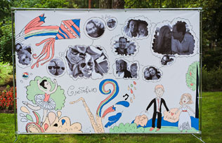 стильная свадьба в морской палитре, пресс-волл