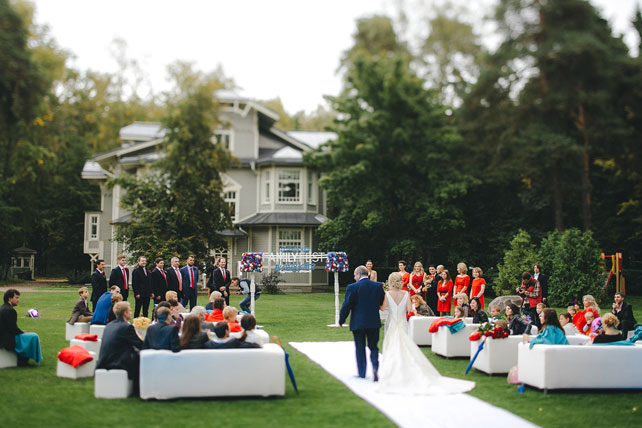 стильная свадьба в морской палитре, церемония