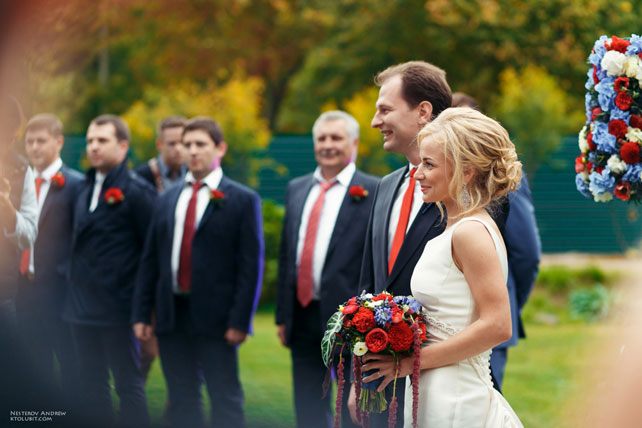 стильная свадьба в морской палитре, церемония