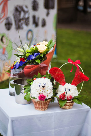 стильная свадьба в морской палитре, декор места церемонии