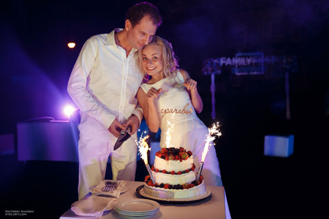 стильная свадьба в морской палитре, торт