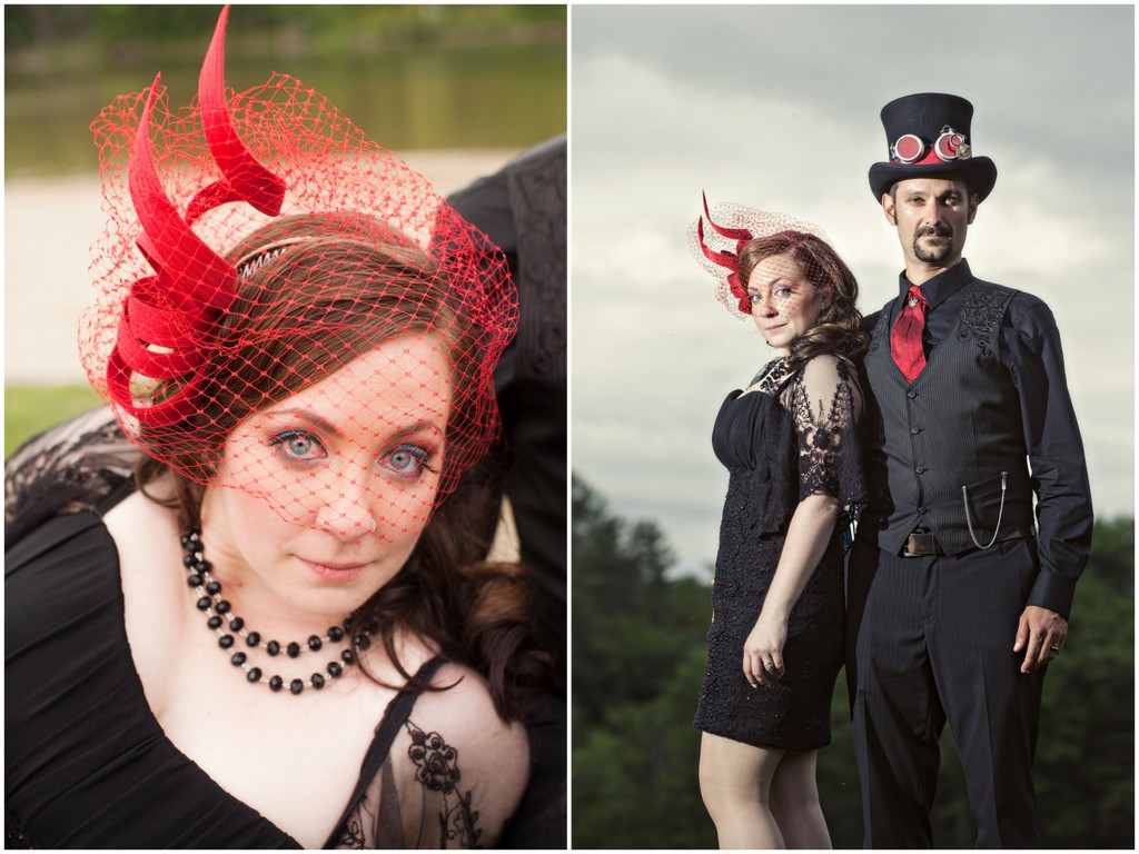 жених и невеста в чёрно-красной гамме