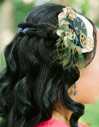 свадьба в стиле стимпанк, шляпка подружки невесты