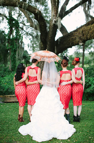 свадьба в стиле стимпанк, подружки невесты