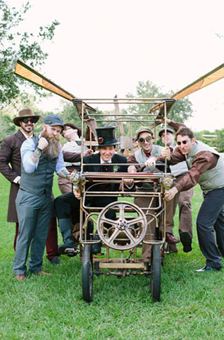 свадьба в стиле стимпанк, друзья жениха