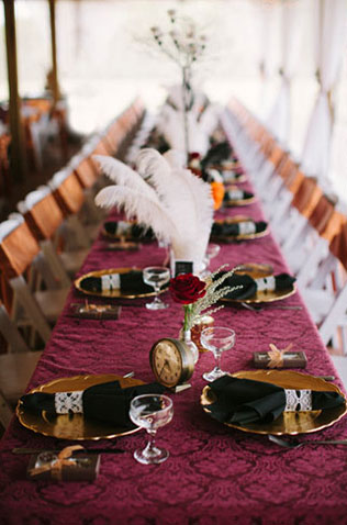 свадьба в стиле стимпанк, декор места торжества