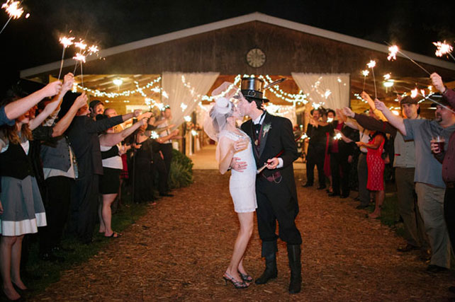 свадьба в стиле стимпанк, жених и невеста