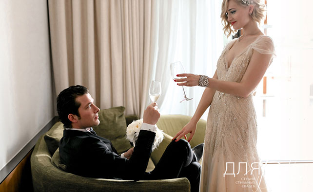 свадьба Анны и Шарля в стиле ар деко