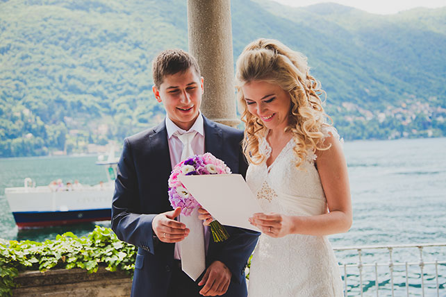 Оксана и Павел: свадьба для двоих на озере Комо, торжественная церемония бракосочетания
