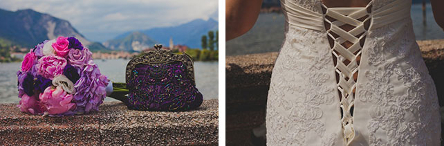 Оксана и Павел: свадьба для двоих на озере Комо, клатч невесты, букет невесты, детали свадебного платья