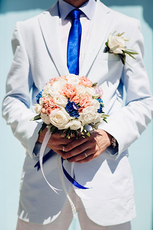 свадьба для двоих на Санторини, образ жениха