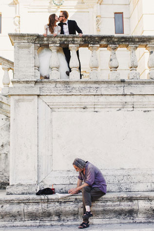 свадьба для двоих в Риме, жених и невеста