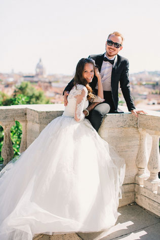 свадьба для двоих в Риме, жених и невеста