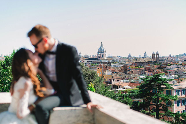свадьба для двоих в Риме, жених и невеста