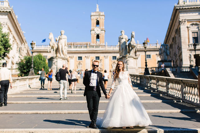 свадьба для двоих в Риме, жених и невеста