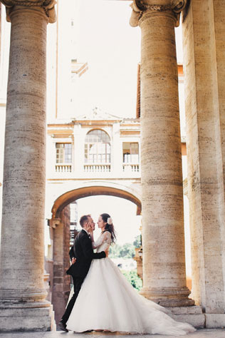 свадьба для двоих в Риме, жених и невеста