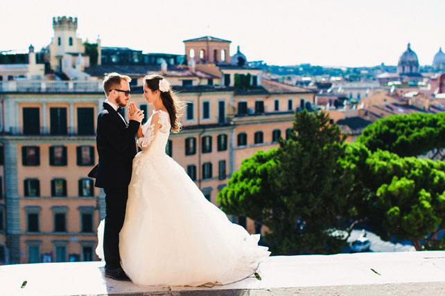 свадьба для двоих в Риме, жених и невеста
