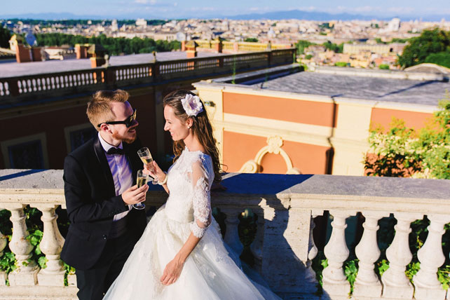 свадьба для двоих в Риме, жених и невеста