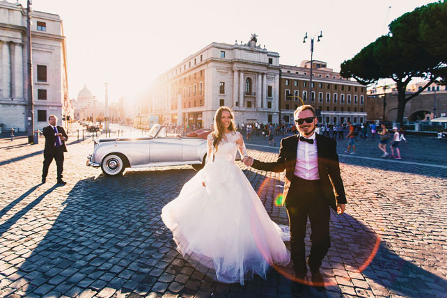 свадьба для двоих в Риме, жених и невеста