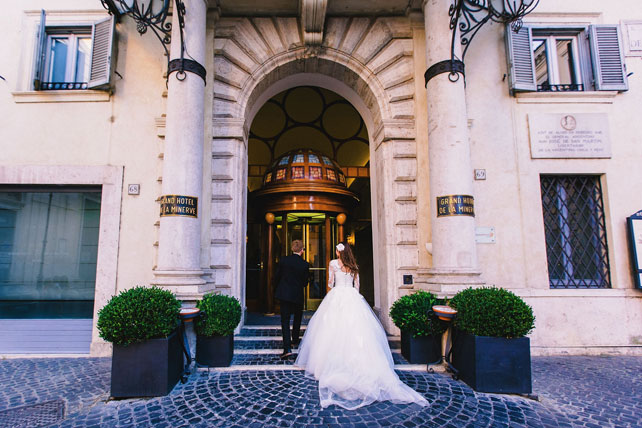 свадьба для двоих в Риме, жених и невеста