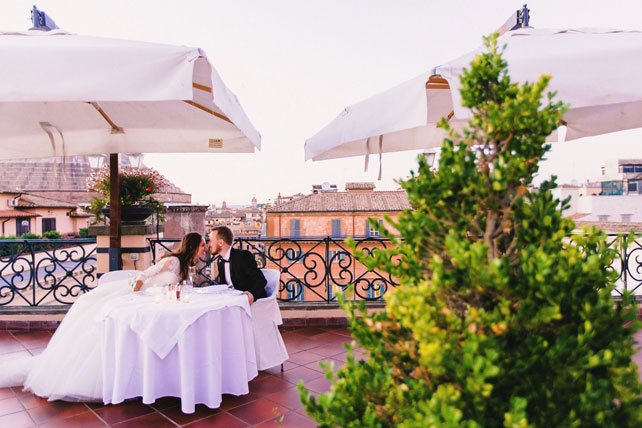 свадьба для двоих в Риме, жених и невеста