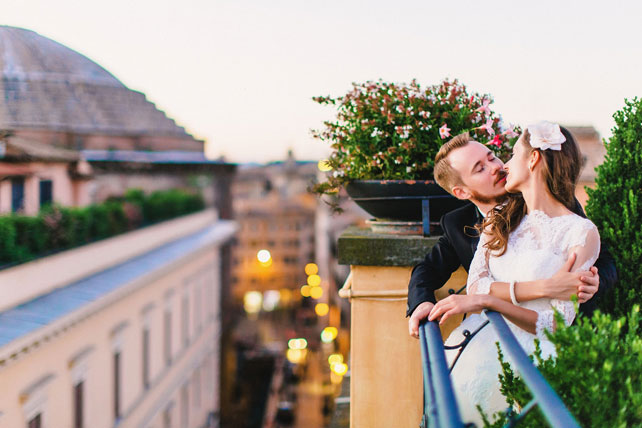 свадьба для двоих в Риме, жених и невеста