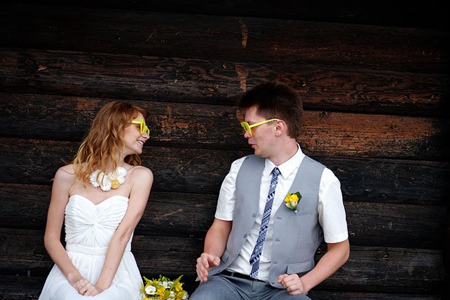 свадьба для двоих в Словении, фотосессия в очках
