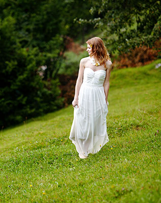 свадьба для двоих в Словении, образ невесты