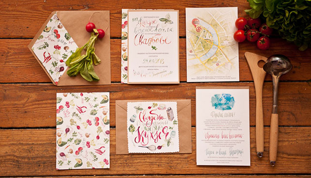 Максим и Юля: свадебно-гастрономический мюзикл Кухня, свадебная полиграфия