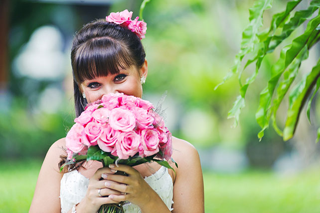 свадьба на Бали, образ невесты, букет невесты