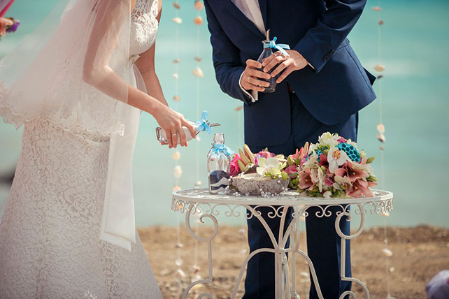 Свадьба на Кипре, песочная церемония