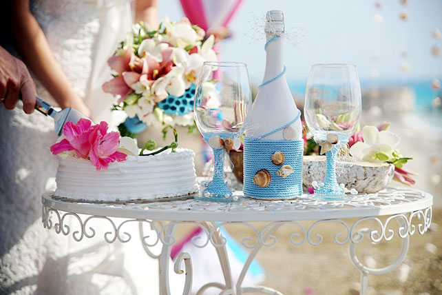 Свадьба на Кипре, разрезание торта