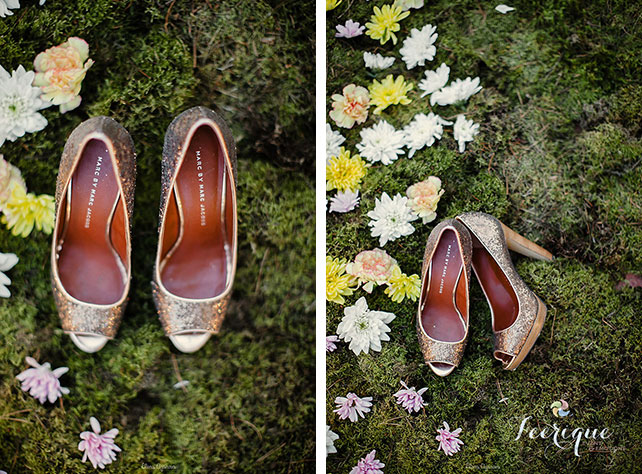 Свадьба для двоих на крыше, туфли невесты