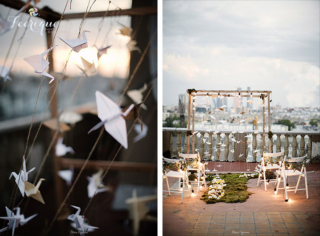 Свадьба для двоих на крыше, декор места торжеста