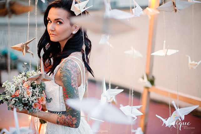 Свадьба для двоих на крыше, образ невесты