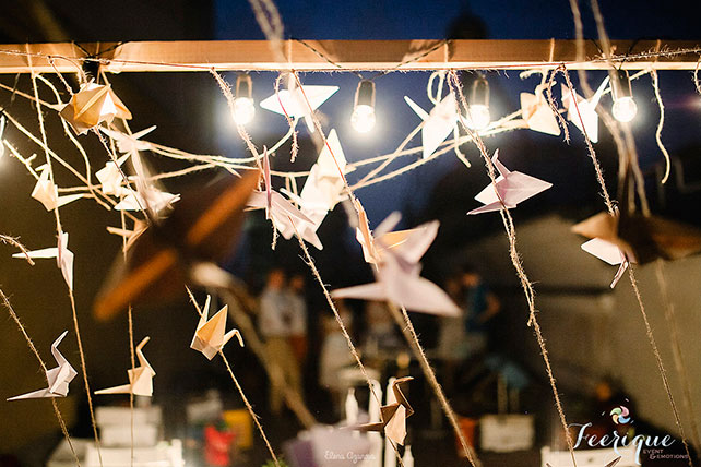 Свадьба для двоих на крыше, декор свадебного стола