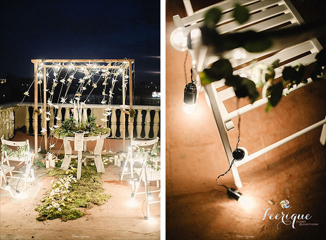 Свадьба для двоих на крыше, декор места торжества