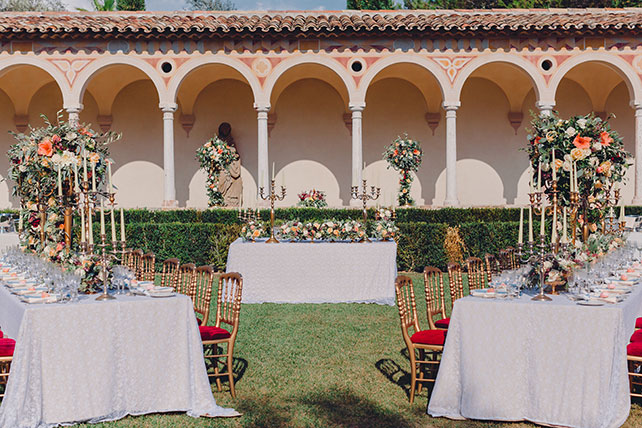 Свадьба на лазурном берегу Франции, декор свадебных столов