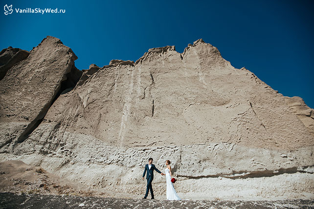 свадьба на Санторини, жених и невеста