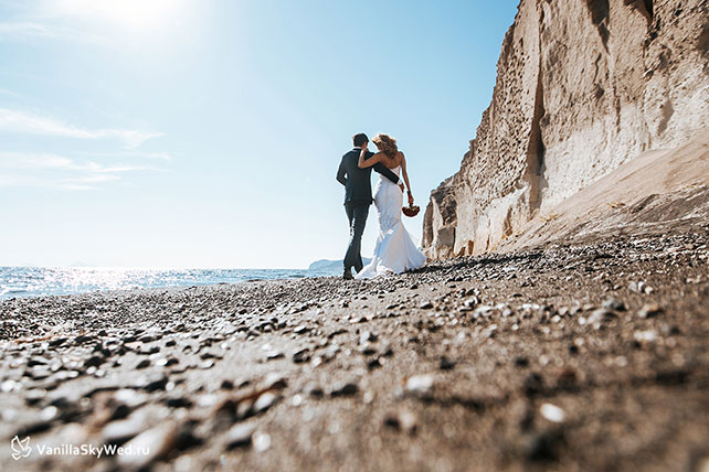 свадьба на Санторини, жених и невеста