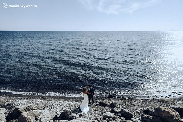 свадьба на Санторини, жених и невеста
